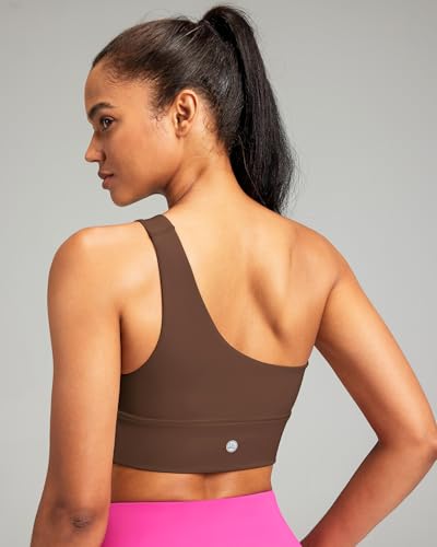 Image of Queenie Ke Womens One Shoulder Sports Bra Left Side Strap Yoga Bras Gym Training Workout Crop Tops