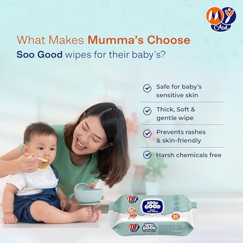 Image of SOOO GOOD Moisturizing Baby Wet Wipes Prevents Rashes & Redness with Aloe Vera Lotion Soft, Thick & Gentle Cleansing Wipes for Babies Alcohol-Free 80 Wipes X 12 Packs