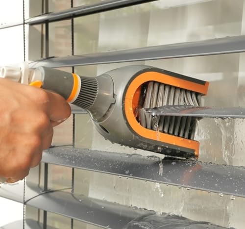Image of Large Blind Cleaner Duster Tool, Blind Brush, with Water Connection, Cleaning Brush for C or Z Slats, Brush Head 180 Rotation, Replaceable Bristles