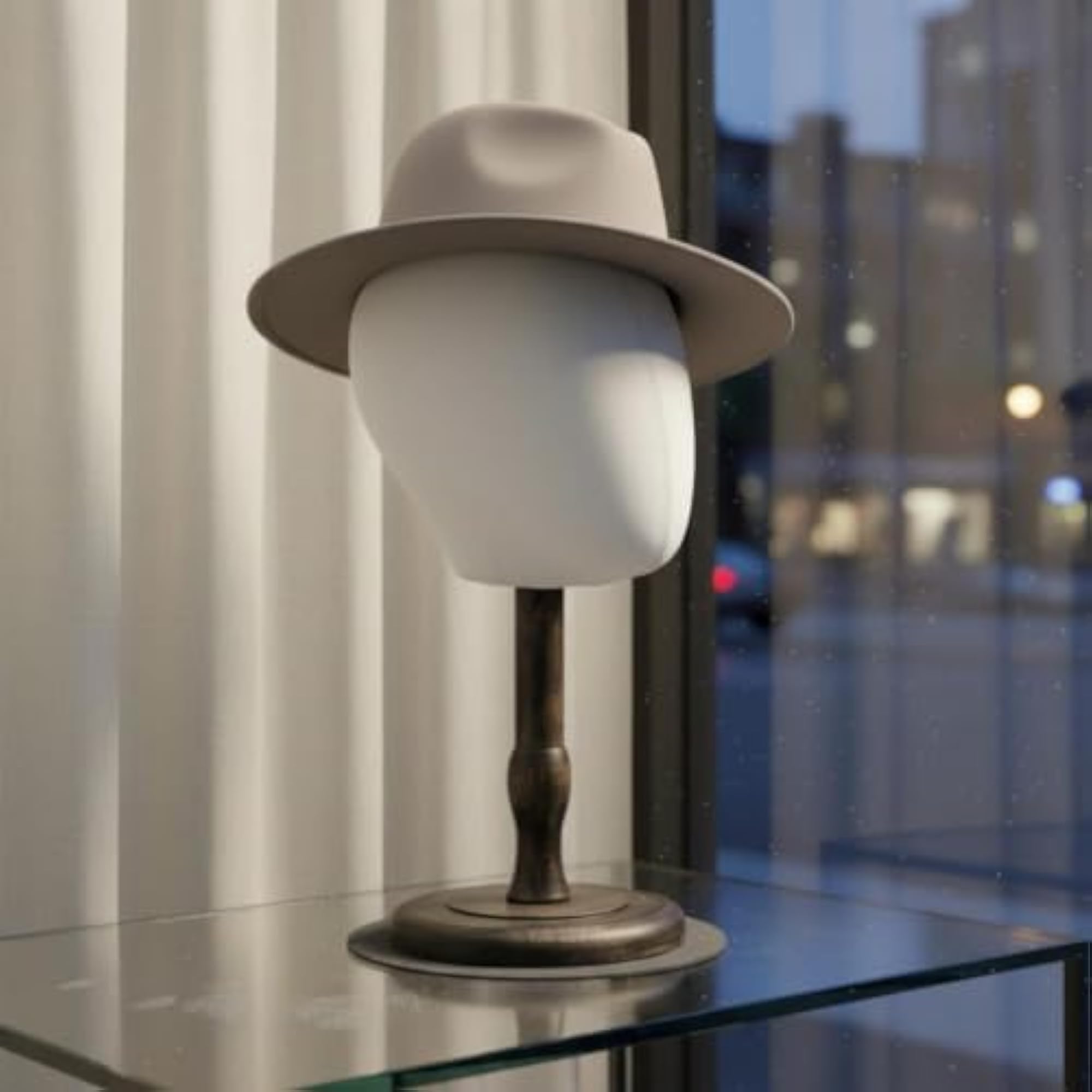 Linen Covered Textile Mannequin Head Stand for Display