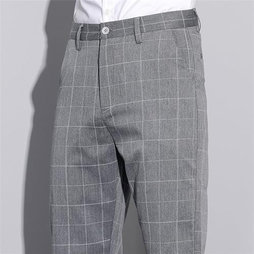 Men Plaid Stripe Formal Trousers Men Plaid Comfort Classic Fit Pants Men's Flat Front Plaids Dress Pants4