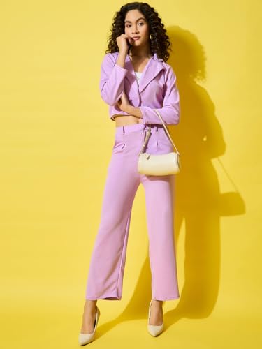 Image of Formal and Casual Wear Women's Stylish Solid Polyester Cropped Jacket
