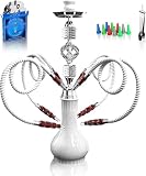 vase nymølle ✅ [Set de narguilé complet]: notre narguilé contient tout ce dont vous avez besoin, vase en verre robuste, 4 tuyaux en silicone, tige de narguilé en acier inoxydable, bol en céramique, plateau, pince à charbon de bois, bout de bouche, papier d'aluminium