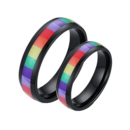 Bagues LGBT KnSam en acier titane haut de gamme avec finition polie