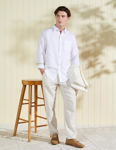 Image of Symbol Premium Men's Pure Linen Solid Casual Shirt (Regular Fit)