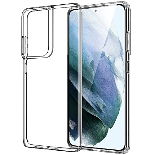 Image of NISHTECH for Samsung Galaxy S21 Ultra Premium Transparent Hybrid Soft Slim Dust Proof Back Case Cover Silicone with Camera Protection