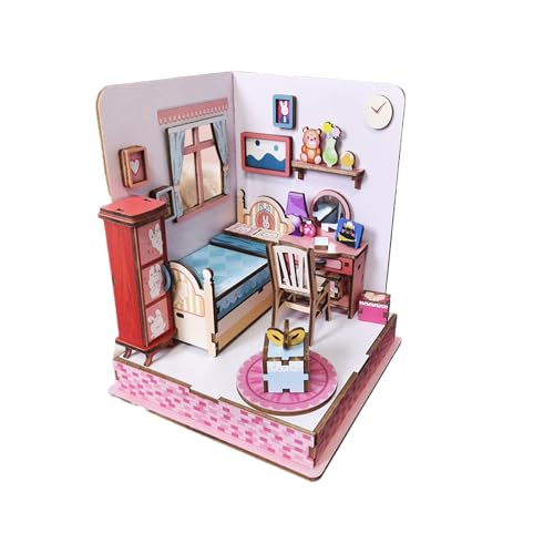 Kit de Miniature Chambre Puzzles 3D en Bois pour Adultes