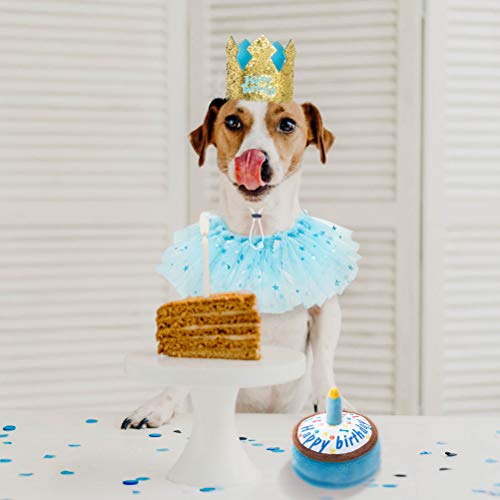 EXPAWLORER Dog Birthday Hat Bandana with Squeaky Cake Set - Pet Birthday Outfits, Party Supplies and Decorations for Puppies Small Medium Dogs - Image 7