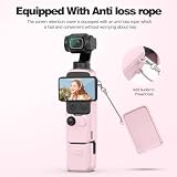 Growalleter Silikonowy pokrowiec ochronny do DJI Osmo Pocket 4, pełny zestaw z osłoną obiektywu i osłoną ekranu, zmywalny, silikonowy pokrowiec przyjazny dla skóry, antypoślizgowy uchwyt z paskiem