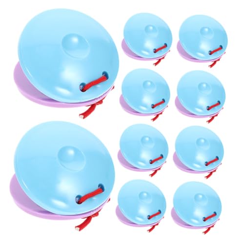 Castañuelas de dedo Mikikit para niños, pack de 5 pares en rosa y azul para desarrollo infantil