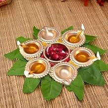 Crafts King: King of crafts Decorative Golden Diya | 7 Inch Diya for Diwali, Navratri, Laxmi Pooja & Home Décor