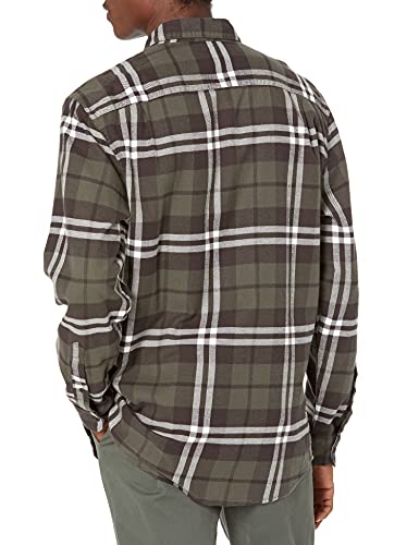 Image of Amazon Essentials Men's Regular Fit Long-Sleeve Flannel Shirt, Soft Brushed Cotton, Lightweight yet Warm