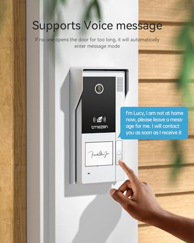 Image of TMEZON WiFi Video Intercom System Doorbell with Camera and 7 Inch Monitor IP Wired Video Door Phone 1080P Wired Night Vision,No Monthly Fees, Support Remote Unlock Door Release,Snapshot, Tuya