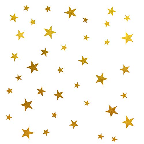 Star Wall Decals, H2MTOOL Removable Gold Brown Baby Wall Stickers for Kids Nursery Room Decor Peel and Stick (Gold Brown)