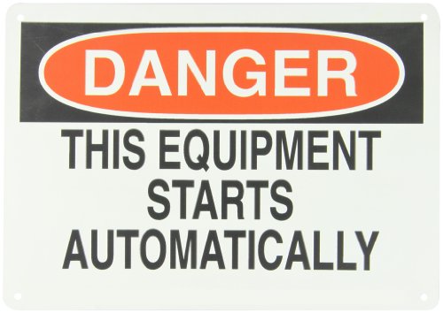 Plaque signalétique Danger Brady pour sécuriser les machines à déclenchement automatique