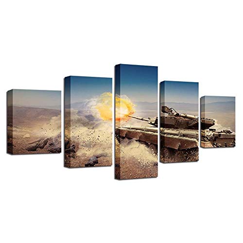 Décoration murale motif moderne avec impression sur toile 5 pièces sans cadre