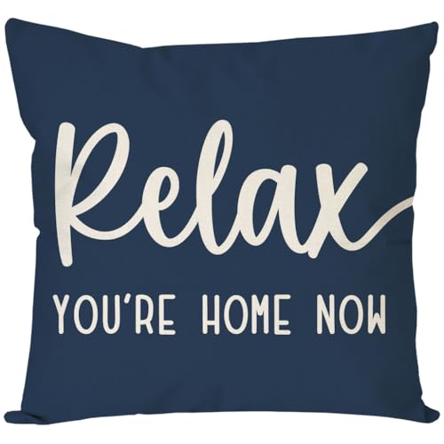 PANDICORN Decorative Throw Pillow Covers 18x18 Inch Relax Home Blue Outdoor Rustic Farmhouse Pillow Decorative Throw Pillows Cases Cushion Covers Decorations for Porch Room Couch Sofa Decor