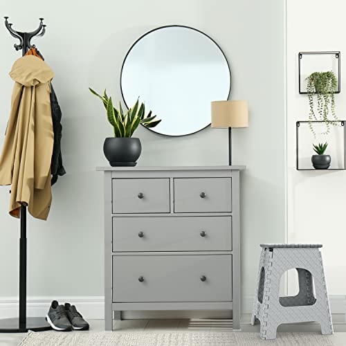 Mueller Folding Step Stool, 18 Inch Heavy Duty Step Stools For Adults And Kids, Lightweight And Portable Foldable Stool For Kitchen, Bathroom, Non-Slip And Sturdy, Holds Up To 264Lbs, Light Grey #TOP6