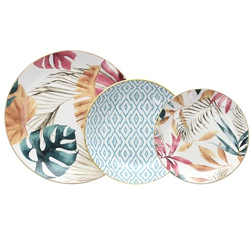 Tognana Tropical Rosè, Servizio piatti 18 pezzi, porcellana, multicolor