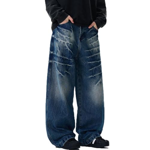 Mens Jeans Wide Leg Loose Fit Fashion Y2K Grunge Going Out Denim Pants4