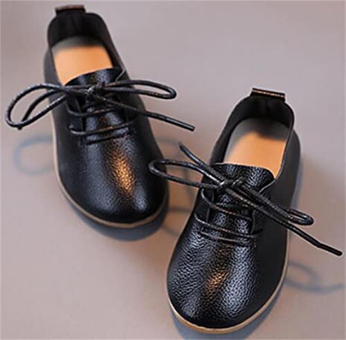 Ppxid Toddler Little Girl'S Boy'S British Style Lace Up Saddle Shoes Casual Oxfords Flats-Black 9 Us Size thumb #4