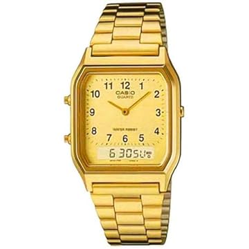 Relógio Feminino Anadigi Casio Vintage AQ-230GA-9BMQ - Dourado