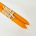 100% Pure Beeswax Handmade Taper Candles (Orange) - 10 Inch Smokeless Dripless Pair - Natural Subtle Honey Smell - Elegant Honeycomb Design - by Galanta & Co.