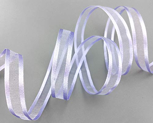 finemark 50 m x 10 mm Chiffon Ribbon with Satin Edge Lilac (82) Chiffon Decorative Ribbon Gift Ribbon Semi-Transparent Shiny Wireless Organza - Image 4