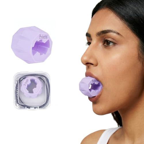 Image of Proberos Pro Jawline Exerciser Tool for Women, Men, Silicone Jaw Shaper for Jaw, Face, and Neck Exerciser and Toner with Lanyard and Box, Double Chin Reduction and Anti-Aging, 30-120LBS