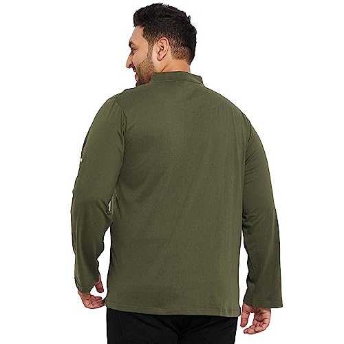 Image of Bigbanana Plus Size Men's Regular Fit Solid Henley Tshirt