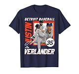 Justin Verlander | Detroit T Baseball Players | MLBJVE208M T-Shirt