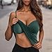 Women Spaghetti Strap Tank Tops with Built in Shelf Bra Sleeveless Sleepwear Solid Color Camisole Casual Nightwear Army Green