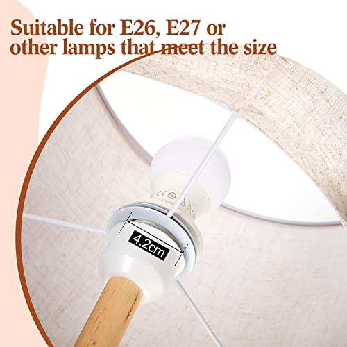 Weewooday 4 Pack Linen Lampshade 10 Inch, Easy Assembly Drum Lamp Shade with E27 & E14 Adapter Ring - Image 4