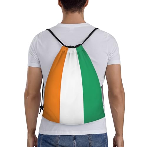 Flag of Cote d'Ivoire print Drawstring Bag Sack Gym Bag Ditty Bag for Gym Traveling, Hiking, Yoga, Shopping for Adult2
