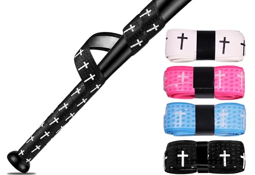 Dkaooel 4 Pcs Cross Baseball Bat Grip Tapes, 1.5mm, Precut