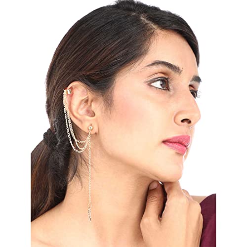Earrings & Ear Cuff Set Silver Tone Stainless Steel Combo