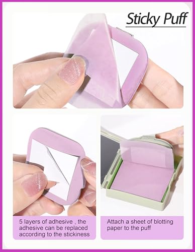 300PCS Oil blotting sheets for face - Blotting Papers for Face with Mirror, Puff & Refills, Absorbs Excess Face Oil, Shine Control, Saves Makeup, On-the-Go Facial Oil Control Kit, Matte Finish All Day - Image 5