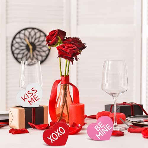Qunclay-6-Pcs-Valentines-Day-Decor-Wooden-Heart-Table-Decorations-Sign-Sweet-Love-Tiered-Tray-Decor-Centerpiece-Farmhouse-Table-Blocks-for-Valentines-Day-Gift-Wedding-PartyRed-Pink-White Qunclay 6 Pcs Valentines Day Decor Wooden Heart Table Decorations Sign Sweet Love Tiered Tray Decor Centerpiece Farmhouse Table Blocks for Valentines Day Gift Wedding PartyRed Pink White