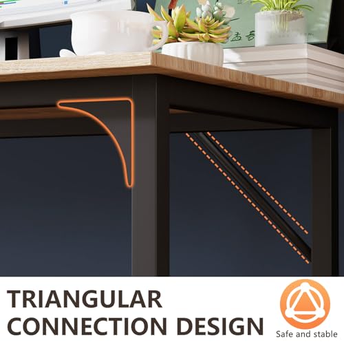 Image of BestOffice Computer Desk,Home Office Desk, Modern Simple Style for Home Office Study Writing (Nature, 63 Inch)
