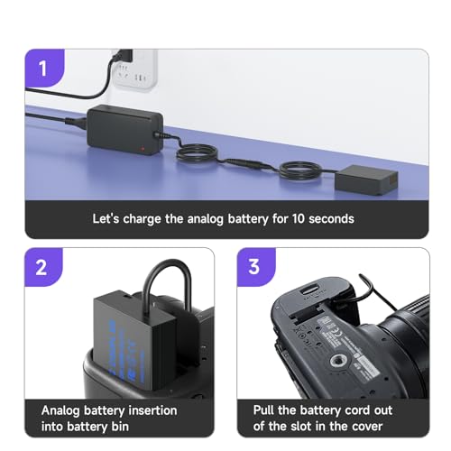 Kit de batería simulada BLG10 adaptador de corriente CA para Panasonic Lumix GX85 y GF6 4