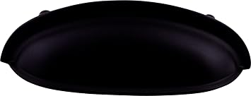 Top Knobs M362 Somerset Collection 3" Somerset Cup Pull, Flat Black