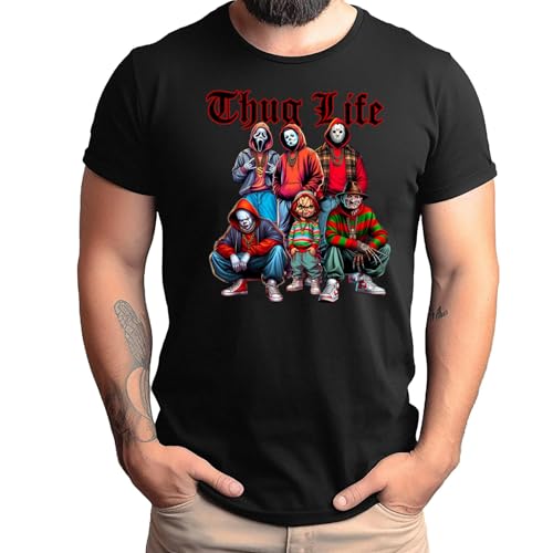 Thug Life Horror Shirt - Horror Graphic T-shirt & Sweatshirt - Thug Life Halloween Menacing Masks Unisex Shirts2