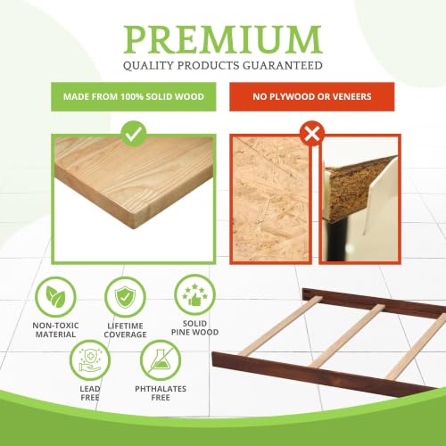 Image of CC KITS Full-Size Conversion Kit Bed Rails for SmartStuff Convertible Cribs by Universal Furniture - Solid Wood Rail - Toddler & Adult Bed Rail for Full-Size Beds - Nursery Furniture (Classic Cherry)