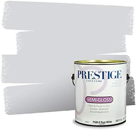 PRESTIGE Paints Interior Paint and Primer In One, 1-Gallon, Semi-Gloss, Comparable Match of Behr* Gray Shimmer*