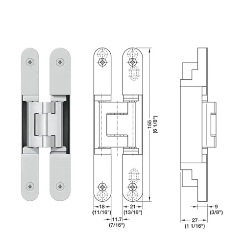 Charnière dissimulée 240 réglable de 155 mm pour porte invisible - 3