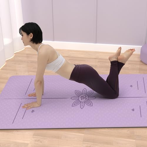 Esterilla de yoga antideslizante de TPE, extra ancha y gruesa, profesional, de doble cara, con correa de transporte, para entrenamiento en casa