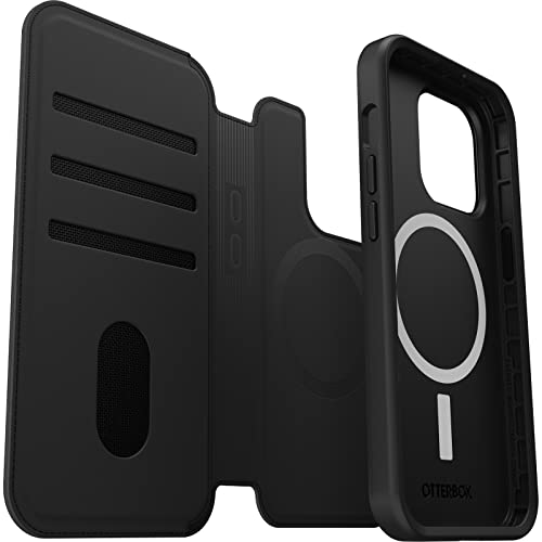 Image of OtterBox Detachable Folio Wallet (Case Sold Separately) for MagSafe - iPhone 15 Pro and iPhone 14 Pro - Shadow (Black)