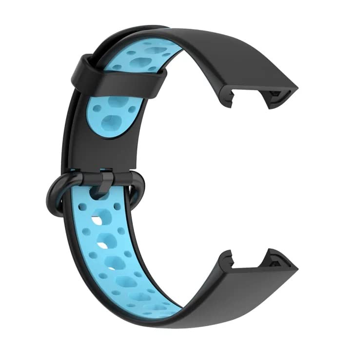 Image of YODI Soft Silicone With Metal Buckal Classic Strap Bands for Redmi Watch 2 Lite /Redmi GPS Smart Watch Only, Comfort and Flexible Straps for Men Women and Kids (BLACK-SKY)