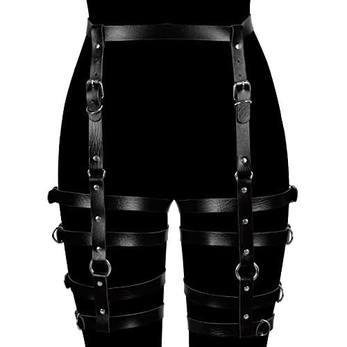 PETMHS Damen Punk Taille Körperkette Gürtel Punk Leder Körperzubehör Schwarz Harness Körper Käfig Party Sexy Gothic… – Bild 4