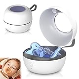 UV Schnuller Sterilisator, Portable Schnuller Sterilisator 99.99% Sterilisation in 3 Minuten, Baby Sterilisator 70x Nutzung pro Ladung, USB Aufladbar Baby-Schnuller-Sterilisator für Unterwegs